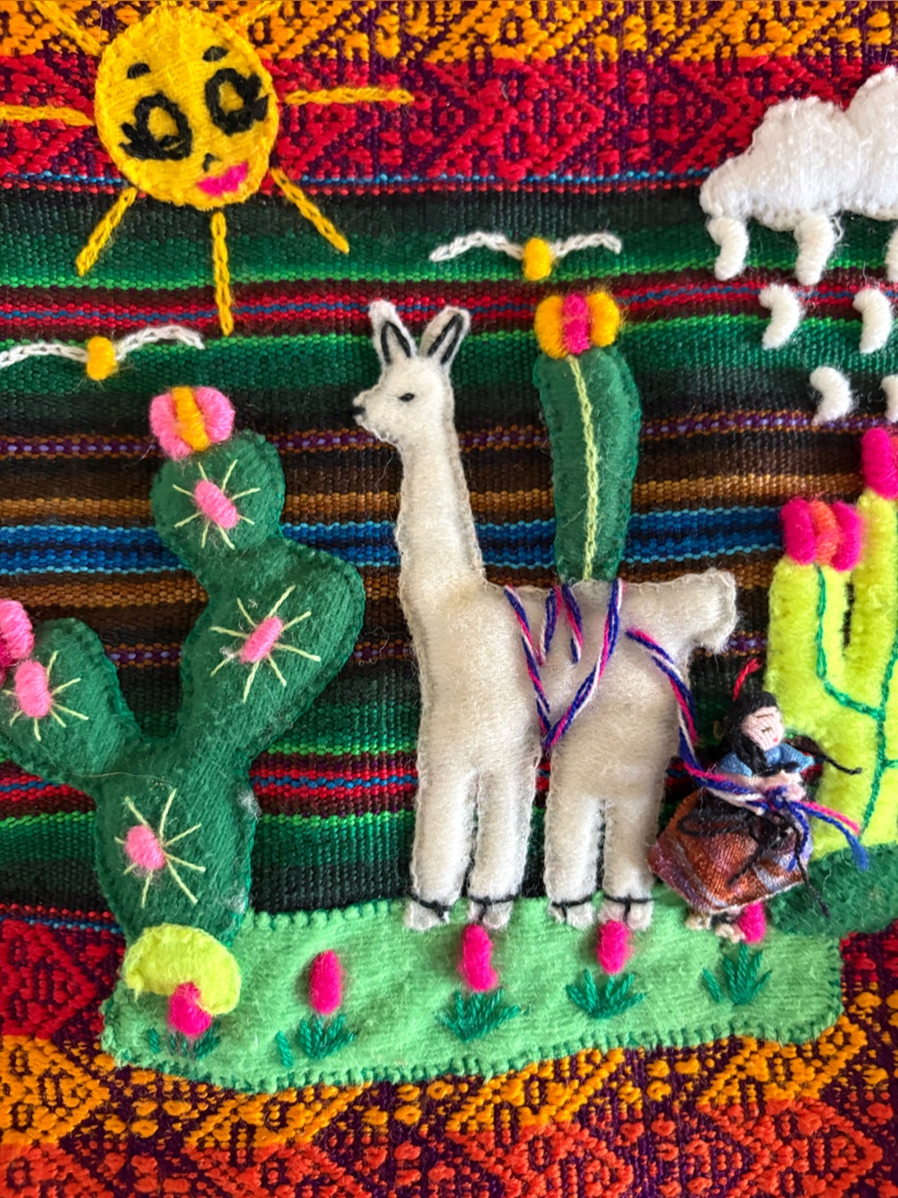 Vintage Handmade Peruvian Embroidered Backpack - Picture 2 of 7
